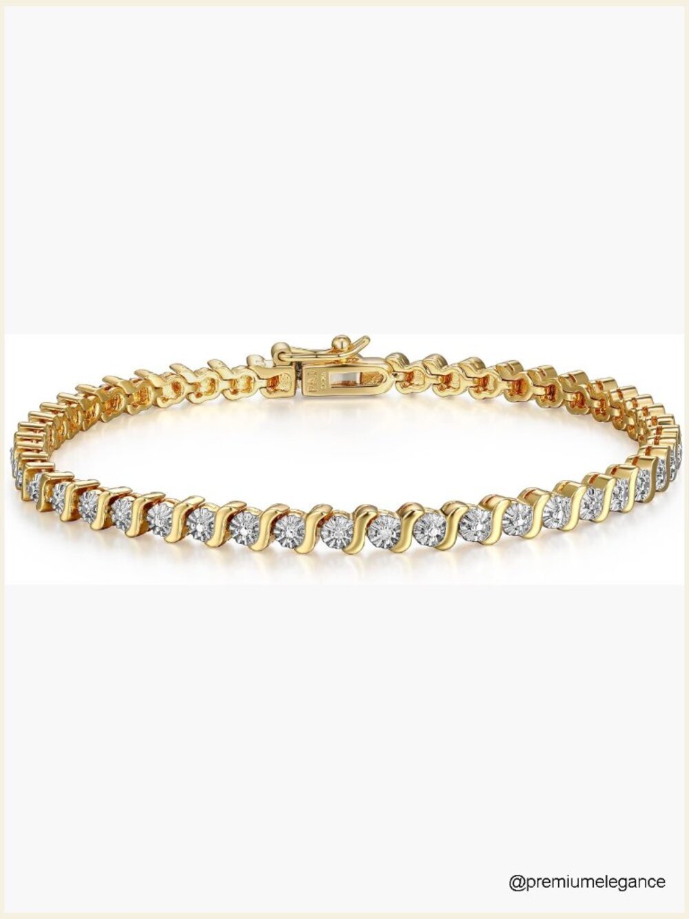 Diamond Accent S-Link Swirl Tennis Bracelet 7.25"